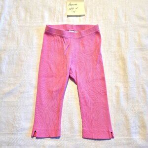 Hanna Andersson girls size 100 or 4 pink ribbed cropped pull on pants, VGUC